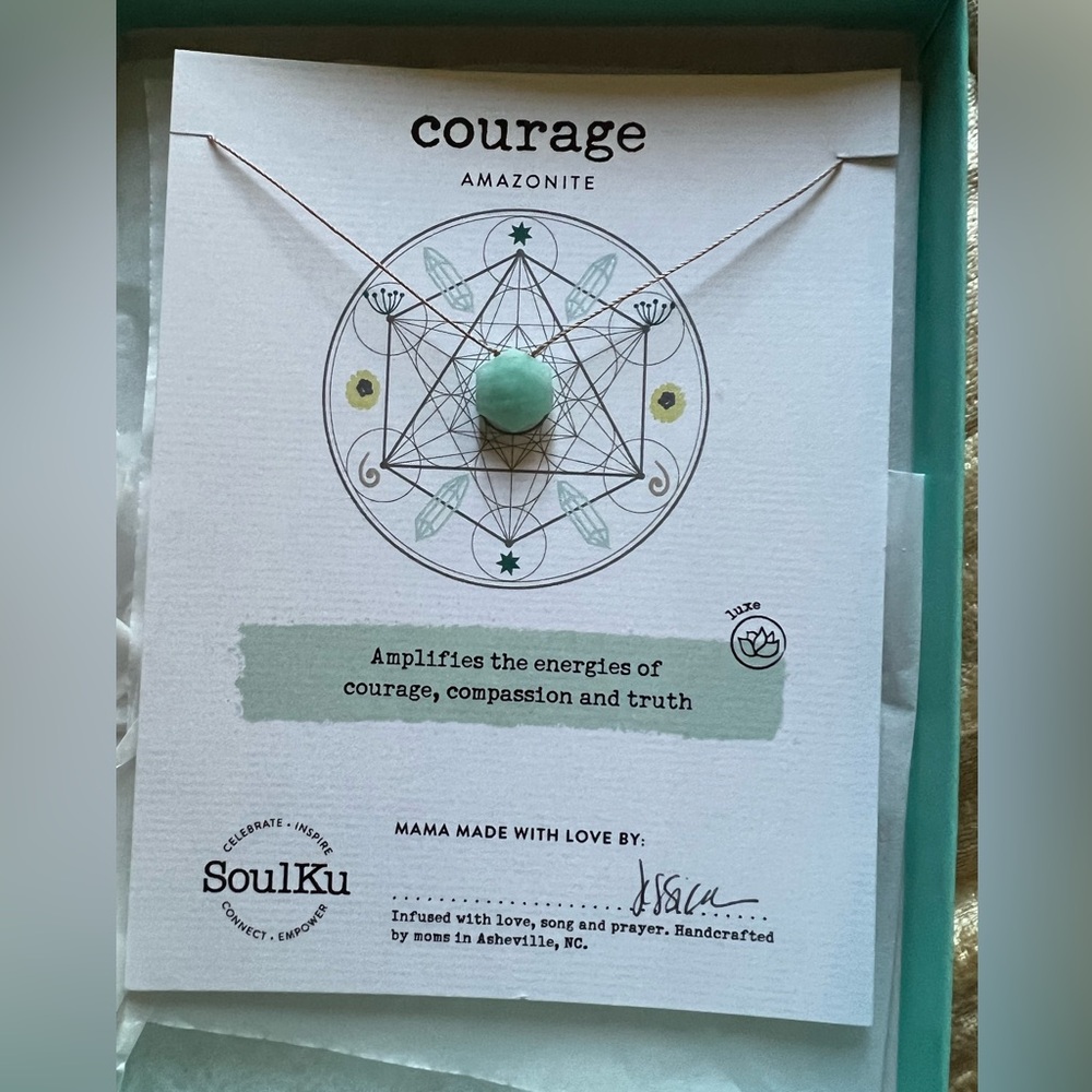 SOULKU - AMAZONITE “Courage” NECKLACE! NEVER WORN